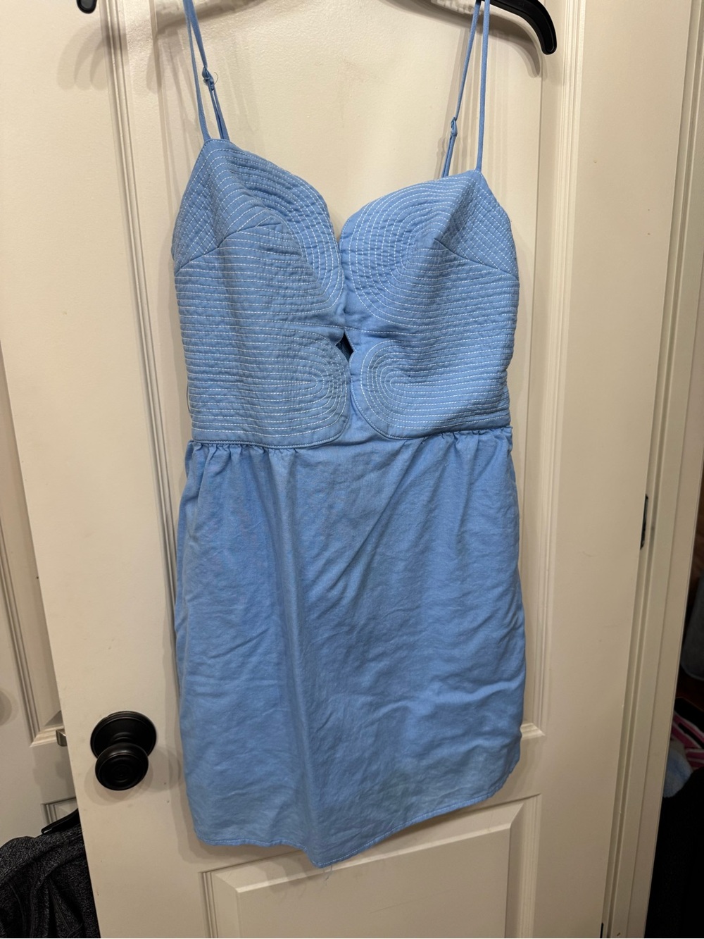 The Pants Store Light Blue Spaghetti Strap Mini Dress